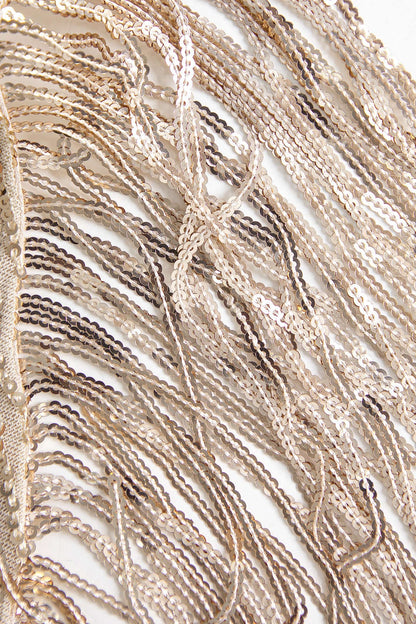 Abendkleid mit Pailletten und Fransen Spitze und Glamour