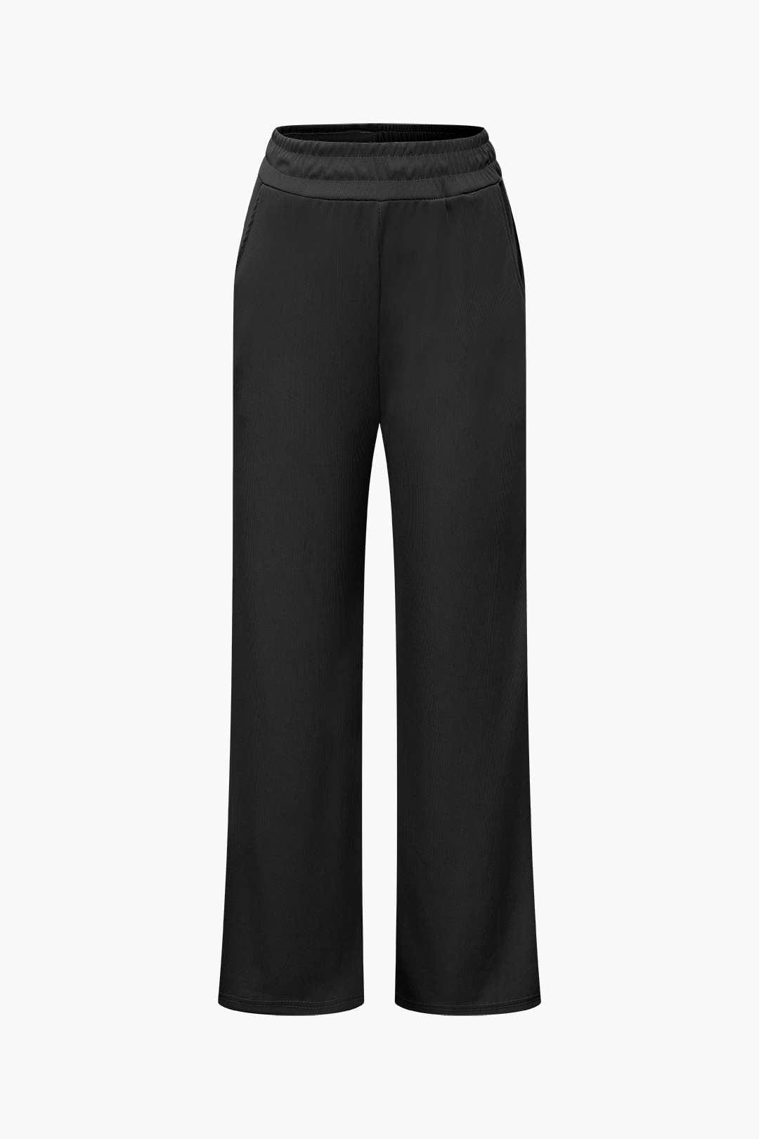 Elegantes Damen Zweiteiler Set Asymmetrisch mit Weiten Hosen