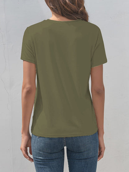 Kurzarm T-Shirt Frauen Rundhals Modern