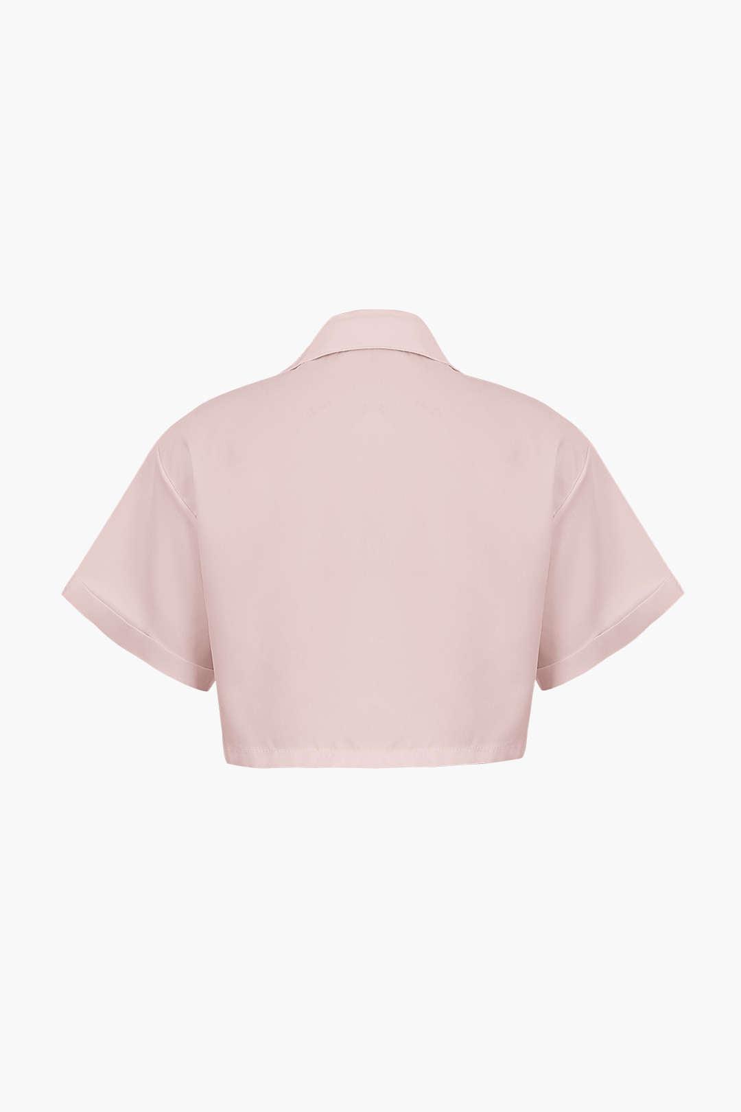 Kurzarmshirt Damen Crop Top mit Kragen Modern