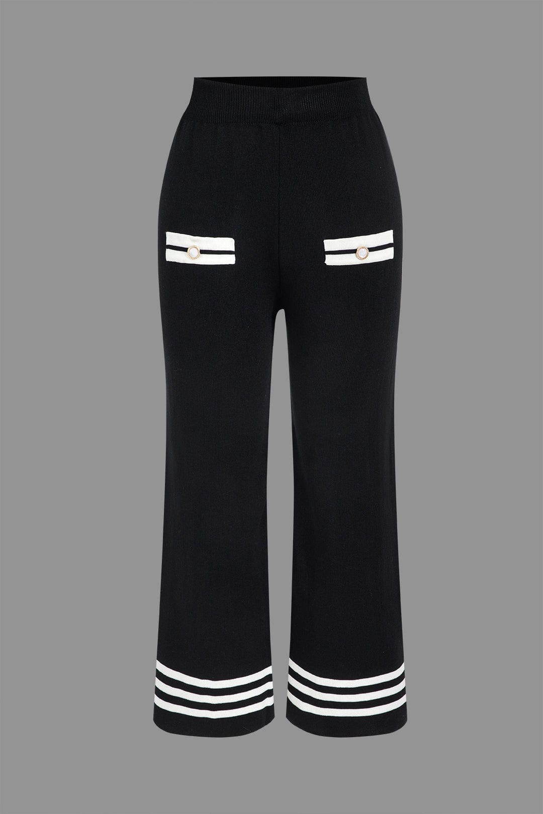 Strick-Zweiteiler-Set Damen Stilvoll Cropped Cardigan Hose