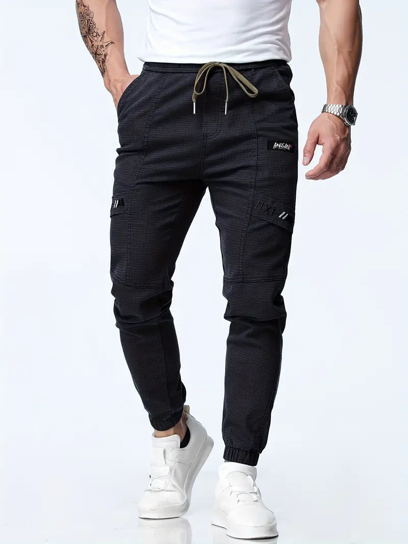 Herren Jogger Stretch Elastic mit Kordelzug Bequem