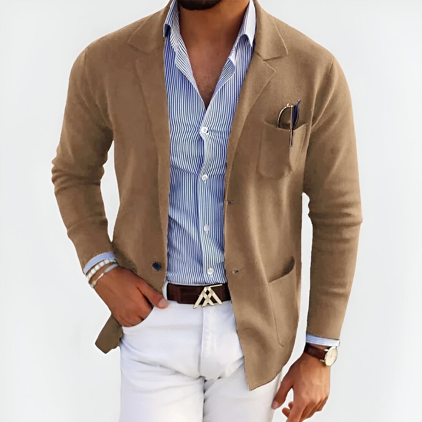 Herrenjacke Elegante Lederjacke Slim Fit Modern