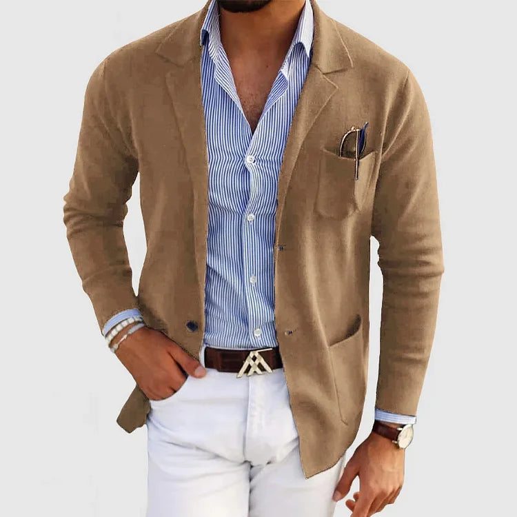 Eleganter Herrenblazer mit Revers und Knöpfen Modern Slim Fit