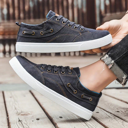 Skate-Schuhe Herren Segeltuch Sneaker Mode Schwarz