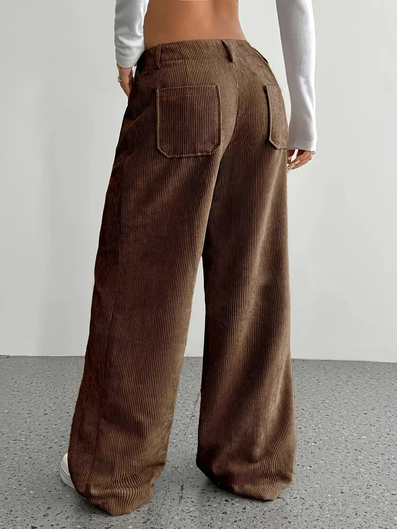 Damenhose Weite Bein Cordhose Frauen Trend