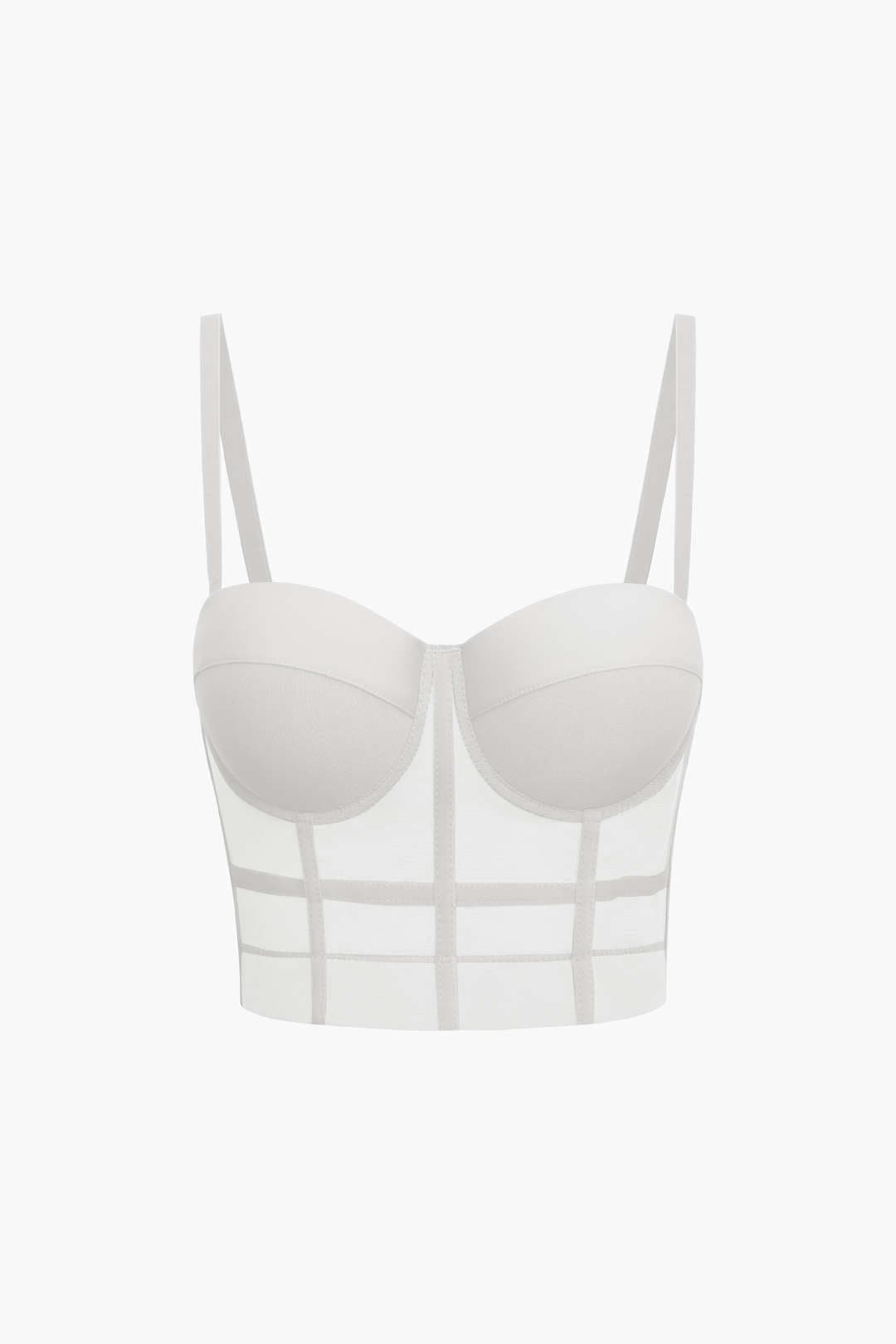 Bustier-Top Figurbetont Mit Bügel-Cups und Mesh-Struktur