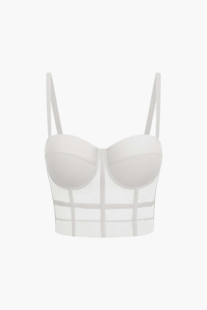 Bustier-Top Figurbetont Mit Bügel-Cups und Mesh-Struktur