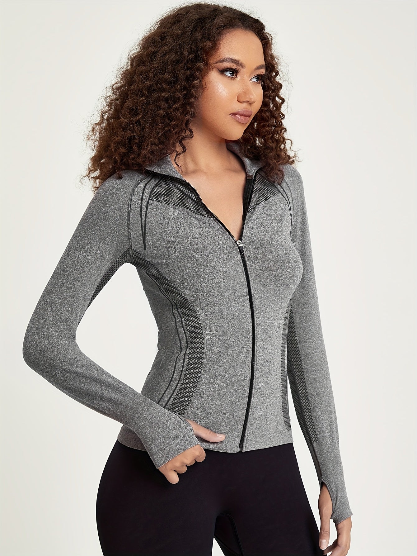 Sportjacke Damen Nahtlos Reißverschluss Waterproof - BerlinGlamour