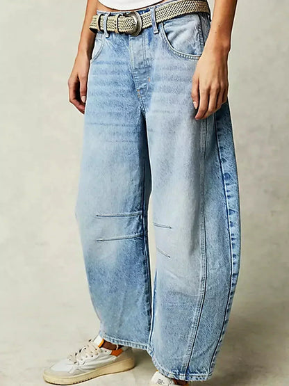 Damen Jeans Weitbein Bedruckt Trendy