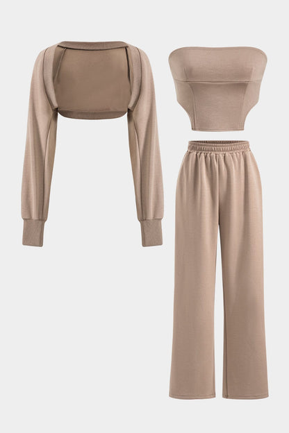 Elegantes Damen Dreiteiler Set mit Bolero Jackett - BerlinGlamour