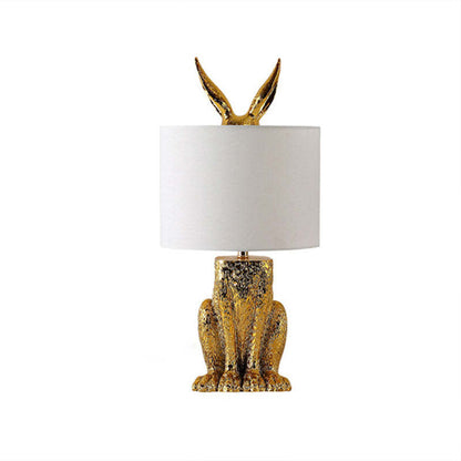 Kaninchen Tischlampe Gold Dekorativ mit Schirm
