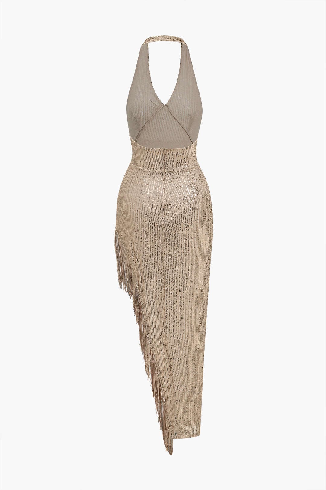 Abendkleid mit Pailletten und Fransen Spitze und Glamour