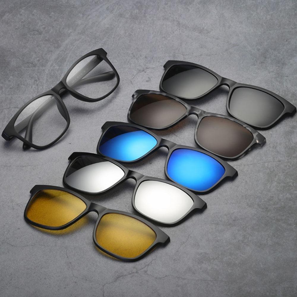 Trendige Wechselbrillen 5-in-1 Sonnenbrille Damen Herren - BerlinGlamour