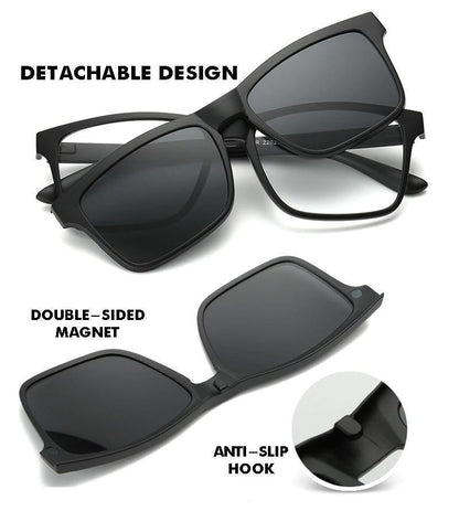 Trendige Wechselbrillen 5-in-1 Sonnenbrille Damen Herren
