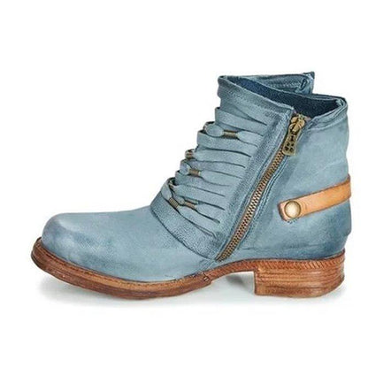 Damen Stiefeletten Lässig mit Schnalle Schwarz