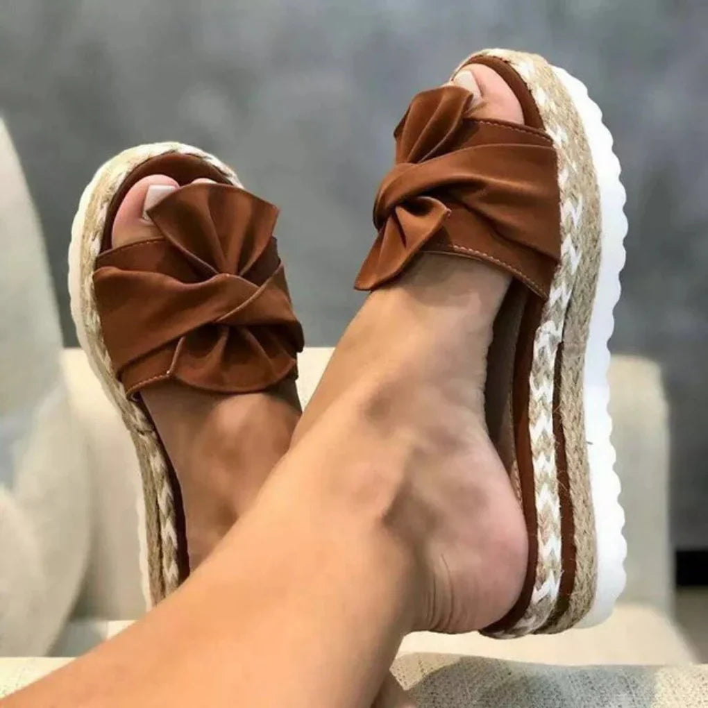 Damen Sandalen Schleifen Slip-On Sommer