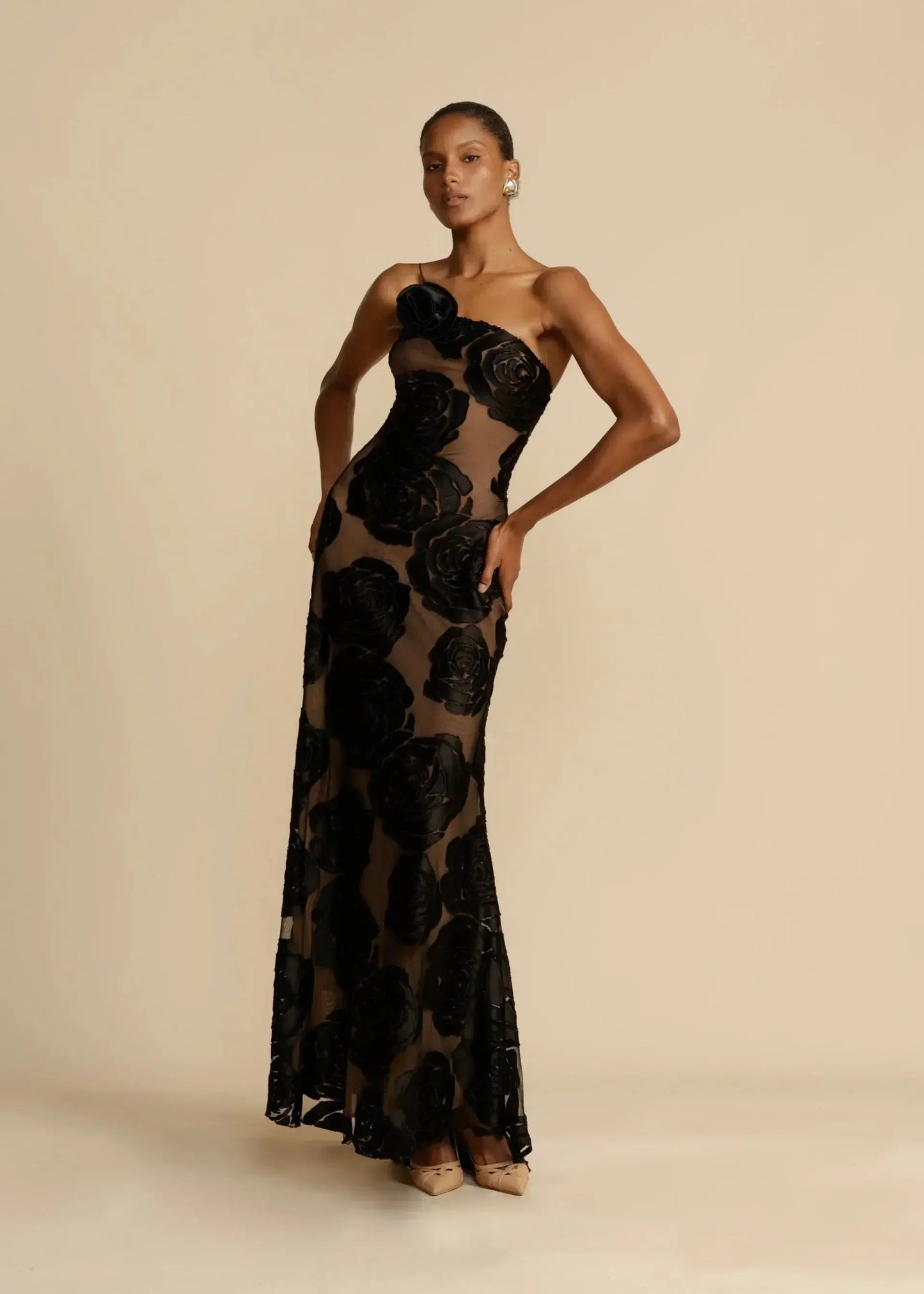 Langarm Maxikleid Valeria Elegant Damenkleid - BerlinGlamour