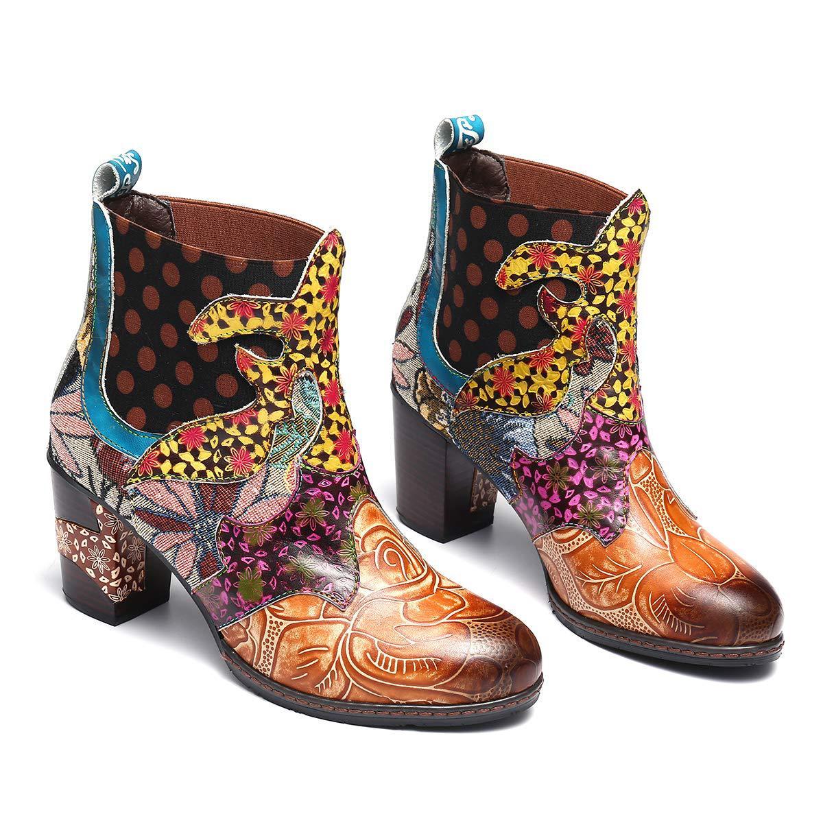 Damen Lederstiefel Heidi Stil Einzigartig Details