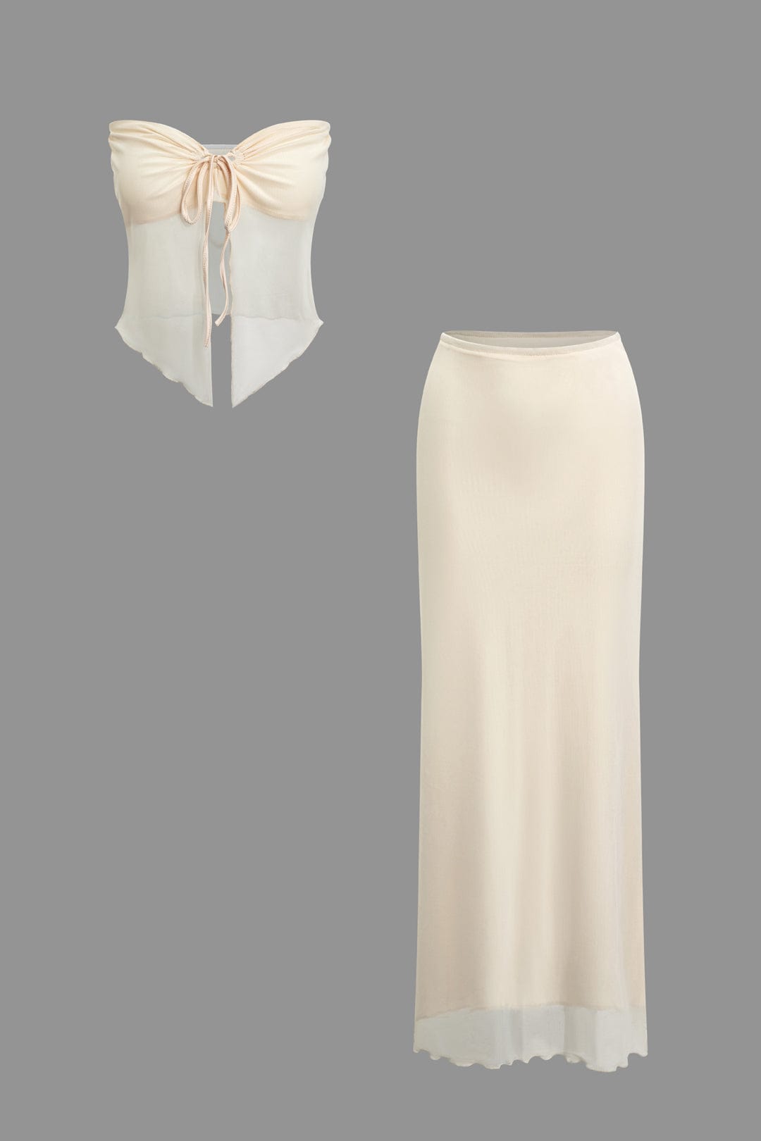 Zweiteiler Set Bandeau Top Maxirock Sommer - BerlinGlamour