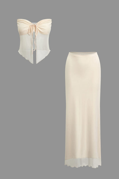 Zweiteiler Set Bandeau Top Maxirock Sommer - BerlinGlamour