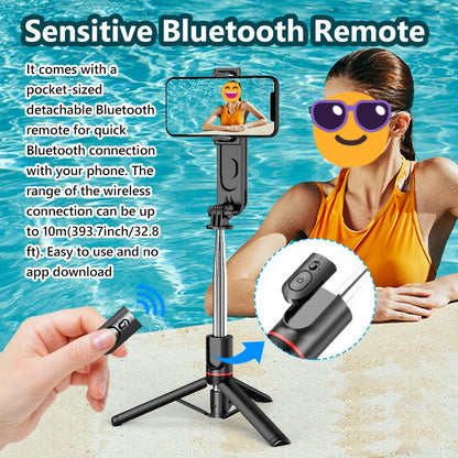 Faltbarer Selfie Stick mit LED Beleuchtung Stativ