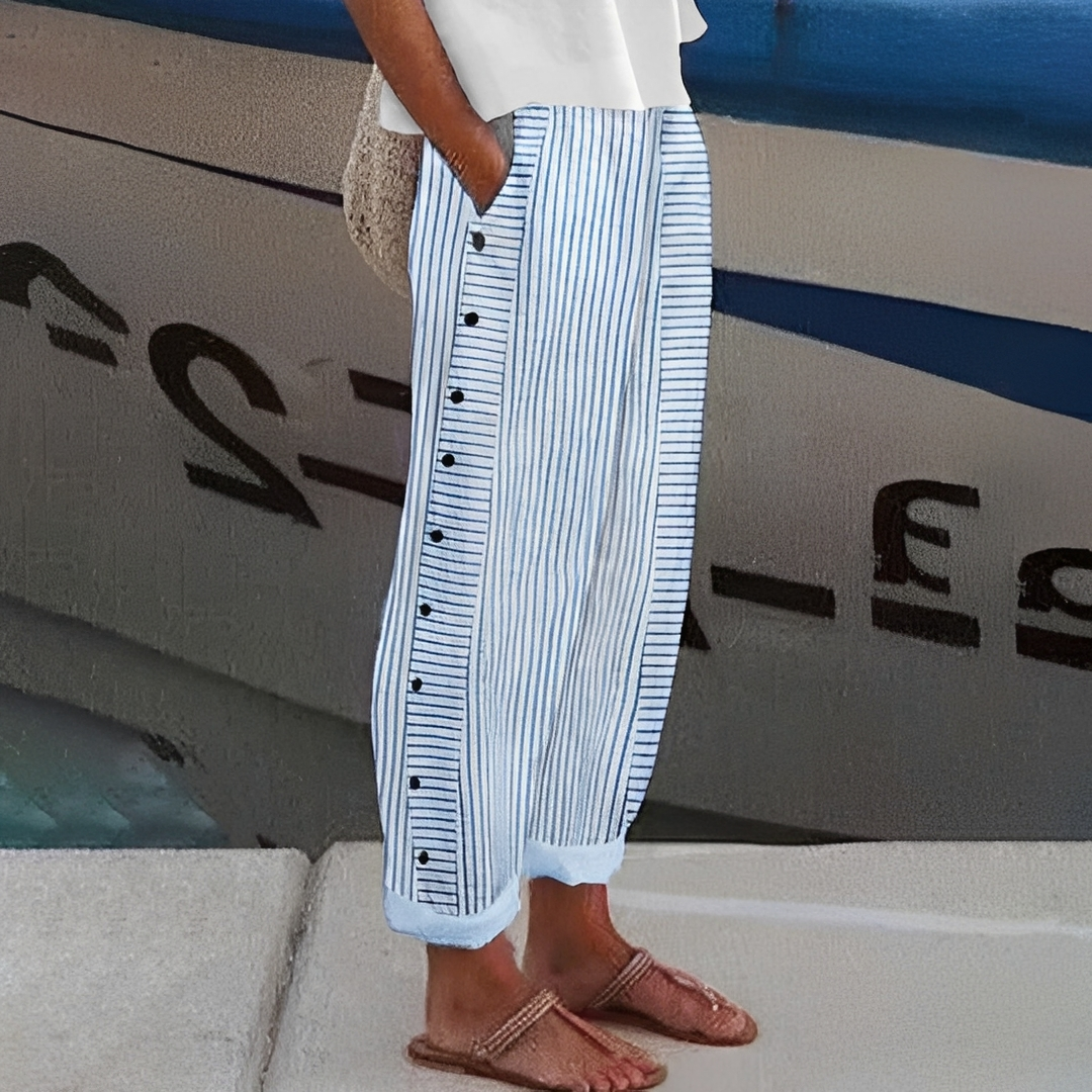 Damenhose Streifen Bequem Modern
