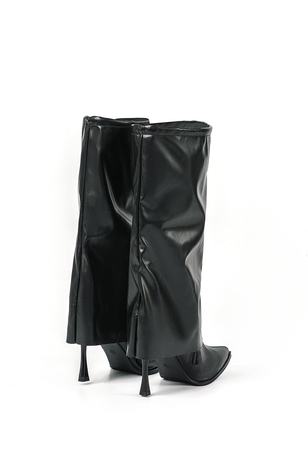 Schwarze Stiefel Damen Hoch Oversized Design Schuhe