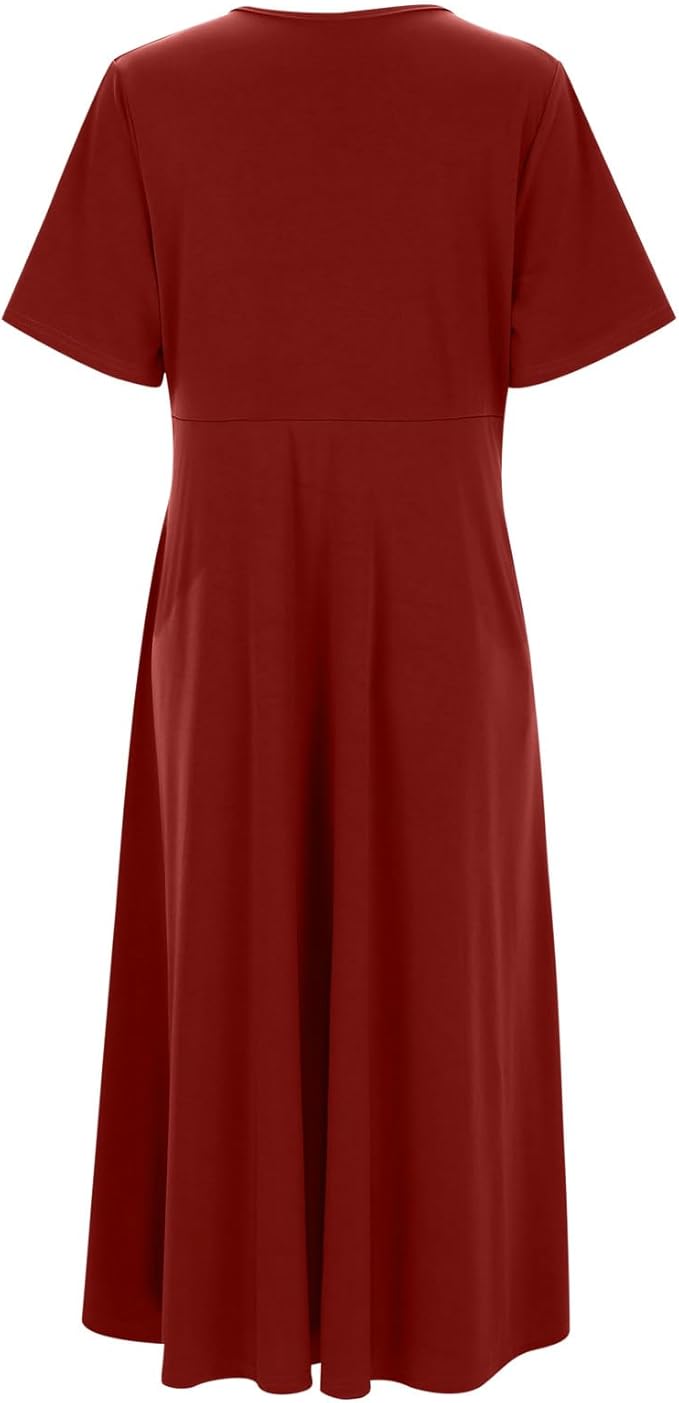 Moderne Frauen Midikleid Crossover Schnitt