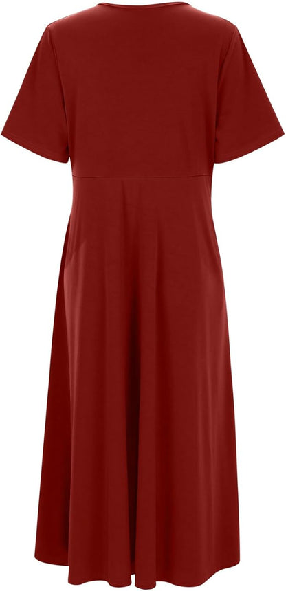 Moderne Frauen Midikleid Crossover Schnitt