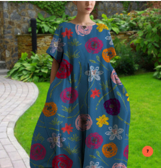 Baumwoll-Look Kleid mit 3D-Druck von BerlinGlamour