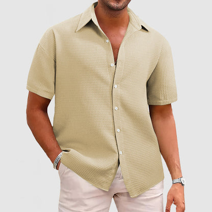 Herren Hemd Waffelstrick Modern Komfortabel