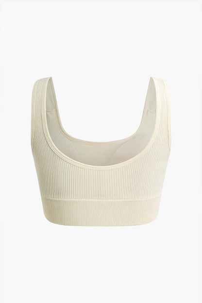 Sport-Set Damen Nahtlos Crop-Top Yoga-Shorts