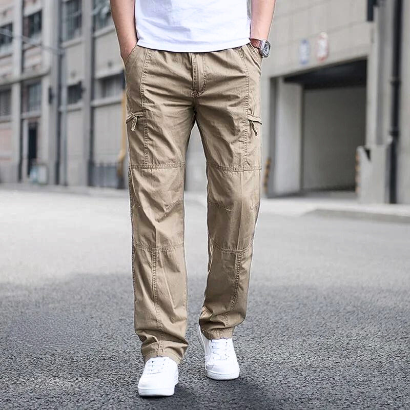Bequeme Herren Cargo Hose Baumwolle Grün