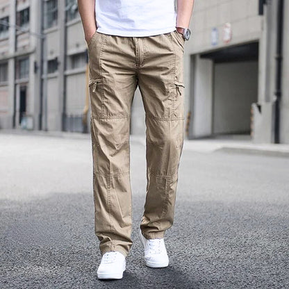 Bequeme Herren Cargo Hose Baumwolle Grün