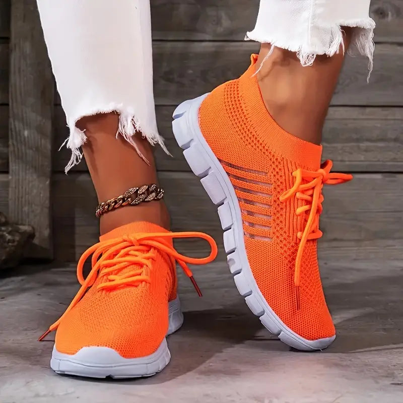 Laufschuhe atmungsaktiv Schnürsenkel Turnschuhe für Damen