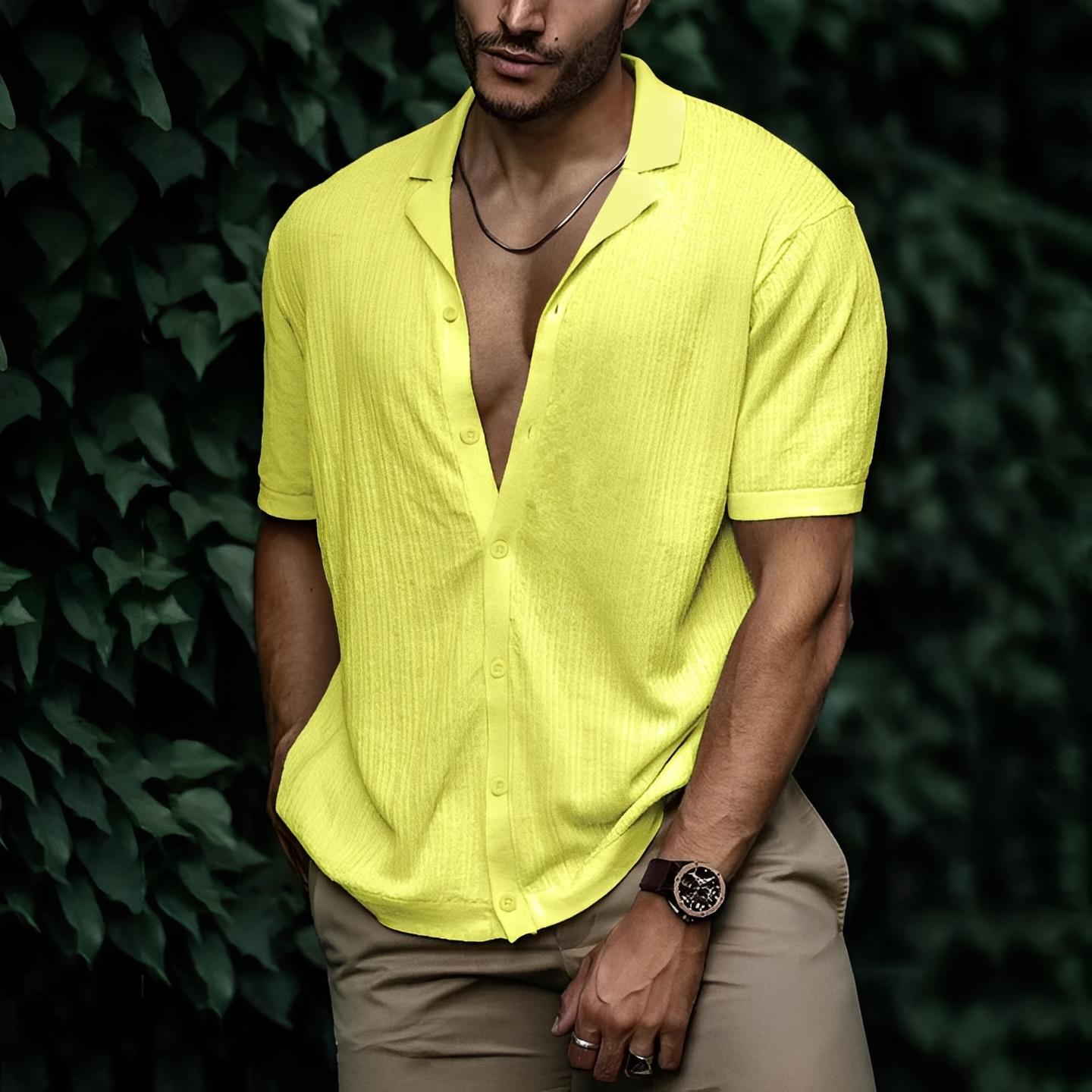 Herren Sommerhemd Elegant Leicht Slimfit