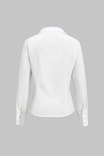 Frauen Zweiteiler Set Bluse Faltenrock Elegant