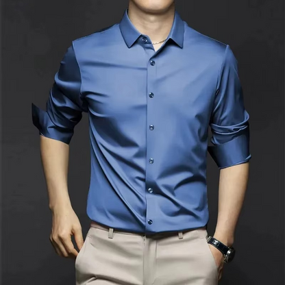 Herren Seidenhemd Elegantes Vielseitiges Sommerhemd