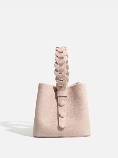 Elegante Damenhandtasche Geflochtener Henkel Strukturiert