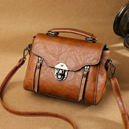 Damen Handtasche Vintage Klappe Leder