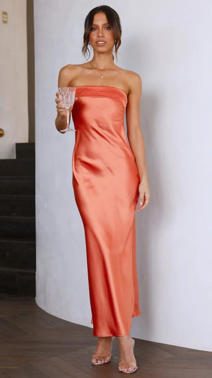 BerlinGlamour Satin Tube Dress