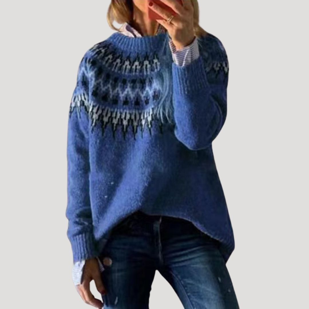 Damen Strickpullover Frühjahr Gemustert Modern