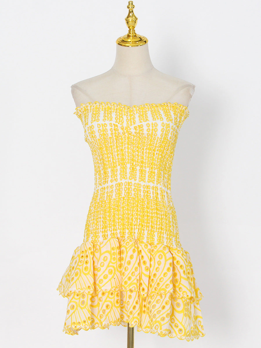 Strandparty-Kleid von BerlinGlamour im A-Linien-Schnitt mit Rüschen