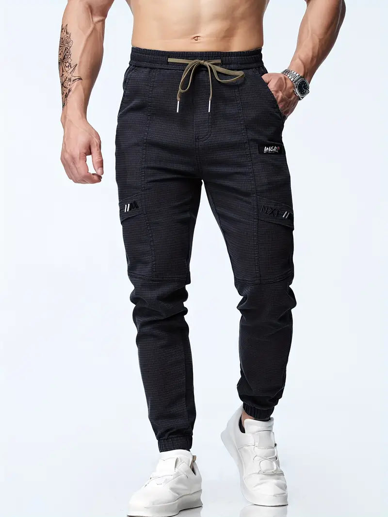 Herren Jogger Stretch Elastic mit Kordelzug Bequem