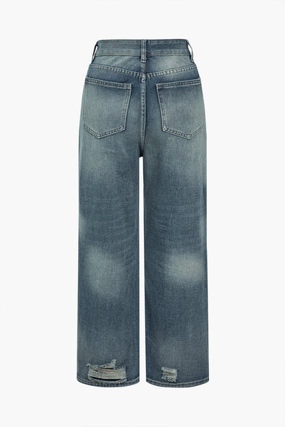 Retro Jeans Damen Vintage Button Fly Style