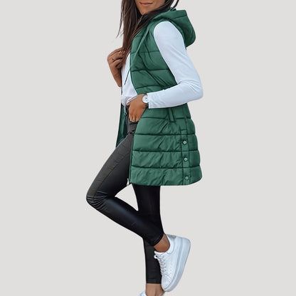 Damen Steppweste Winter Warm mit Kapuze