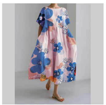 Baumwoll-Look Kleid mit 3D-Druck von BerlinGlamour