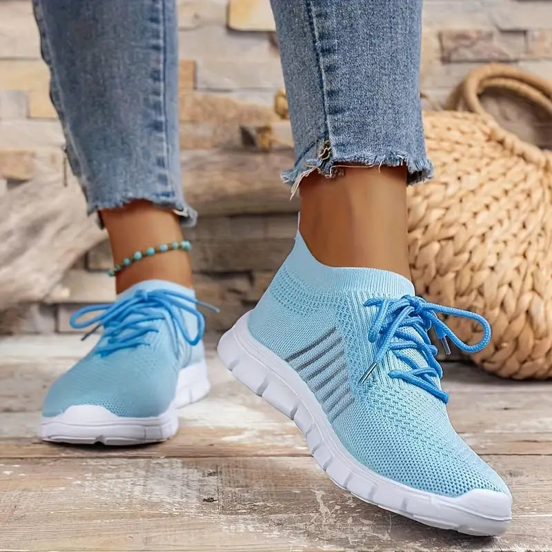 Laufschuhe atmungsaktiv Schnürsenkel Turnschuhe für Damen