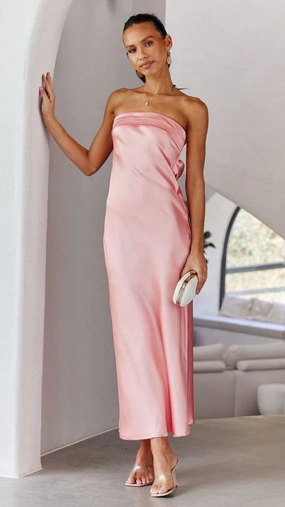 BerlinGlamour Satin Tube Dress